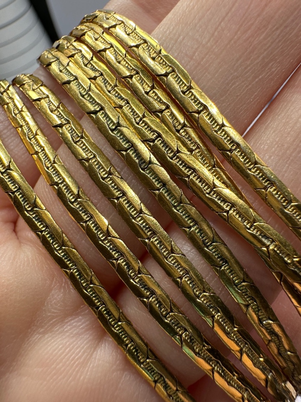 Monet Gold-Tone Textured LONG Chain Necklace 55” - Picture 5 of 10